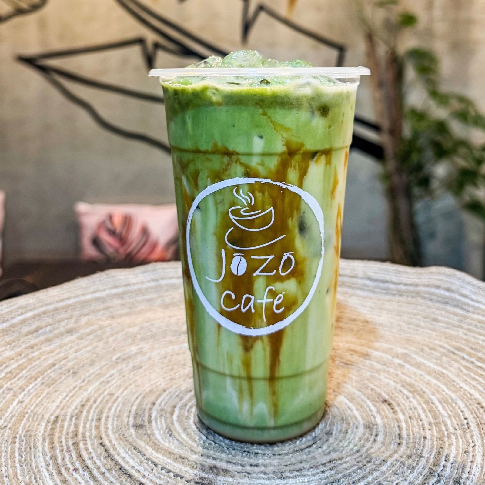 Iced Caramel Matcha Latte